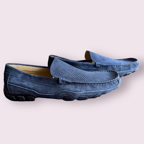 Kenneth Cole Navy Blue Suede Leather Lead The Way Loafers Men’s Size 10 - Picture 3 of 9